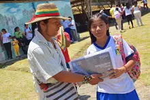 Entrega de computadores en Riosucio, Caldas