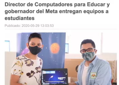 Director de Computadores para Educar y gobernador del Meta entregan equipos a estudiantes