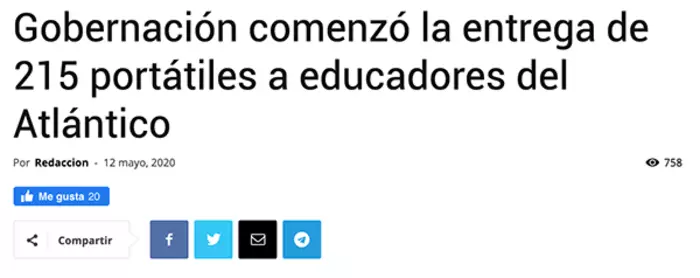 Gobernación comenzó la entrega de 215 portátiles a educadores del Atlántico