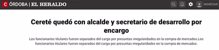 Cereté quedó con alcalde y secretario de desarrollo por encargo