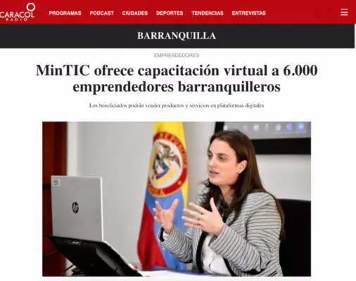 MinTIC ofrece capacitación virtual a 6.000 emprendedores barranquilleros